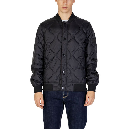 Gianni Lupo Black Polyamide Jackets & Coat for men, Fall/Winter collection, 100% polyamide, stylish quilted design.