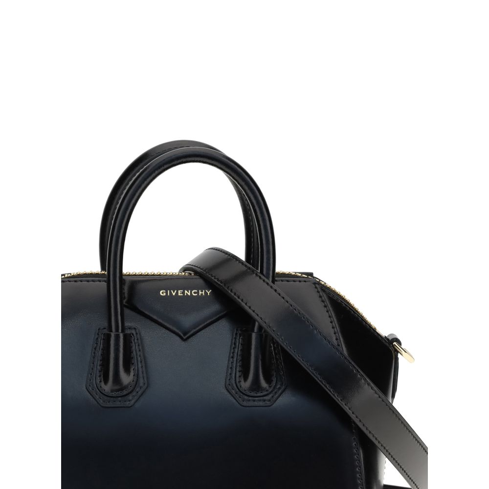 Givenchy Black Calf Leather Bos Taurus Handbag with geometric design and gold monogram