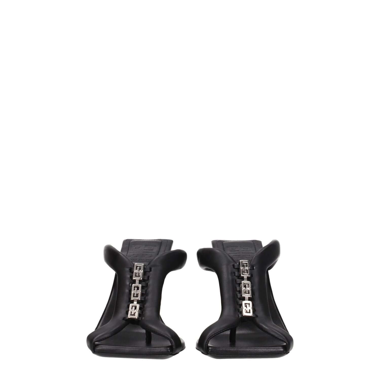 Givenchy Black Leather Stiletto Heel Sandals