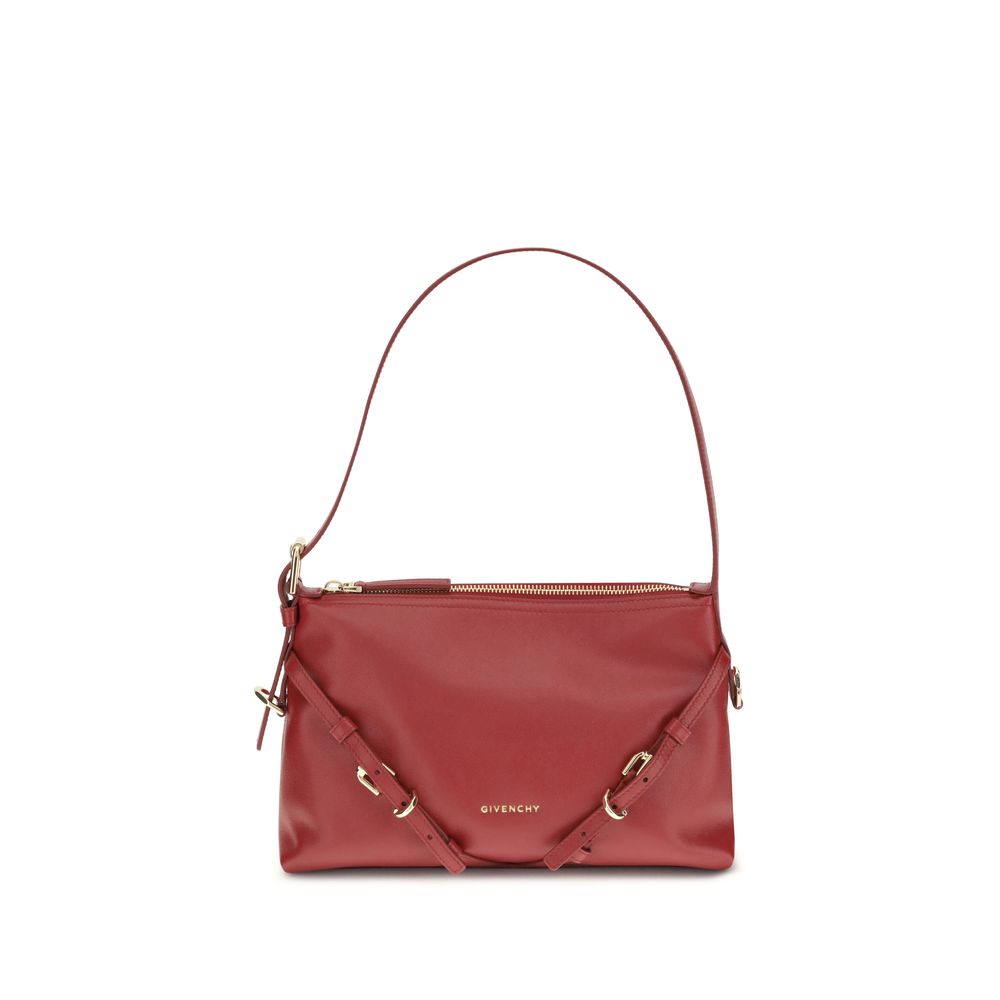 Givenchy Red Calf Leather Bos Taurus Shoulder Bag with gold-tone details and adjustable strap