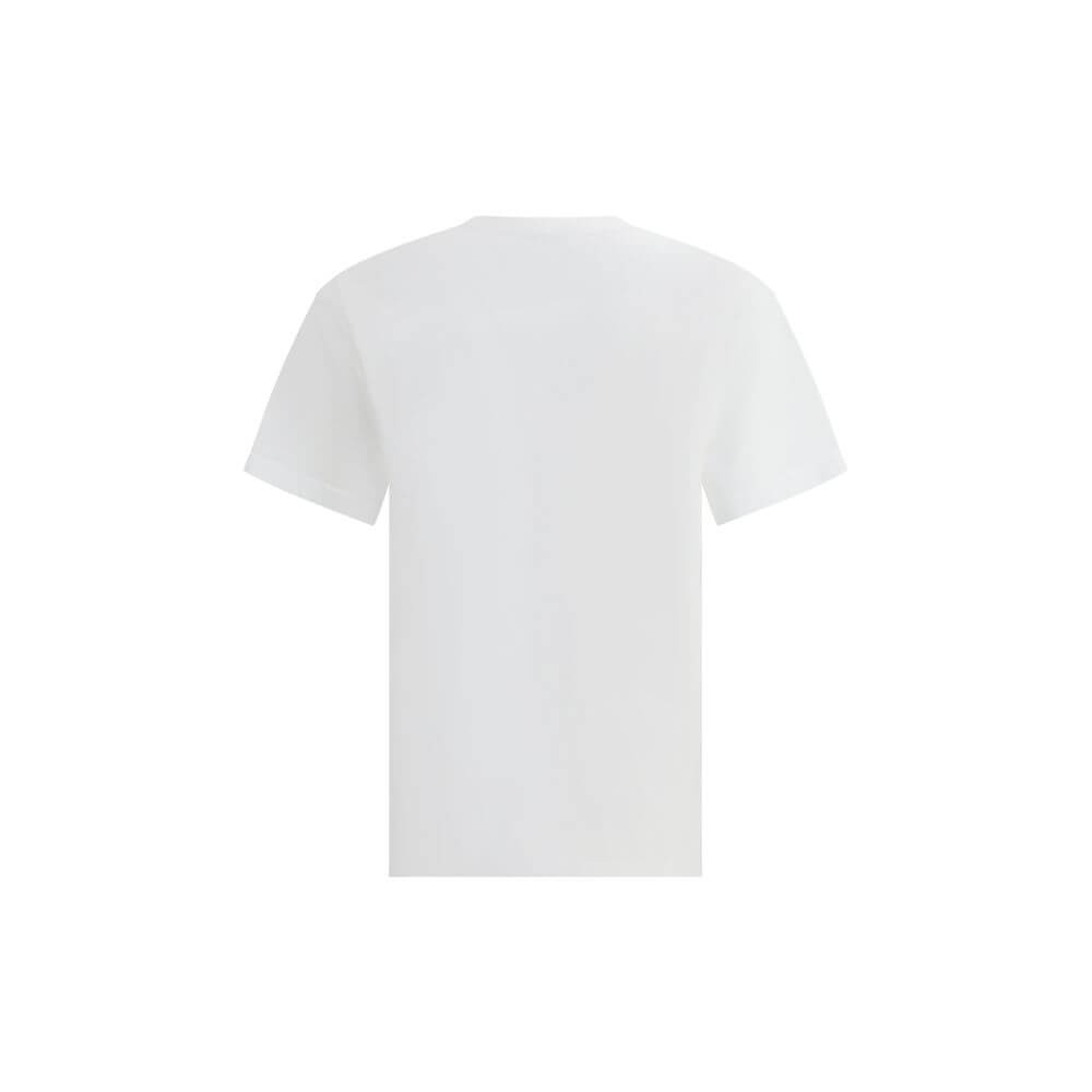 Givenchy White Cotton T-Shirt with angled logo, ribbed crew neck, combining modern style and comfort for AW25 season, regular fit.