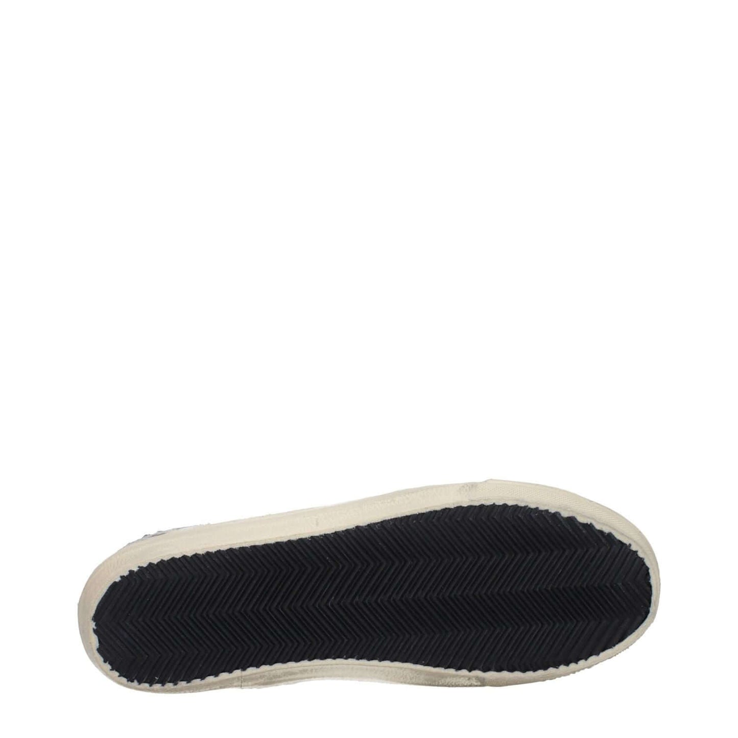 Sole view of Golden Goose White Leather High Top Sneakers with black textured outsole.