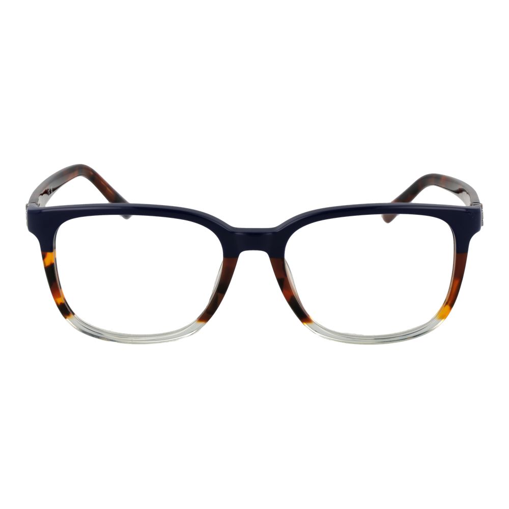 Guess Multicolor Acetate Glasses (Frames) for men, full-rim, rectangle style, with plastic demo lenses and spring hinge, frame size 55-18-145.