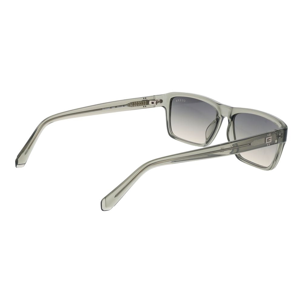 Back view of Guess Olive Men Sunglass with full-rim rectangle frame and gradient green lenses.