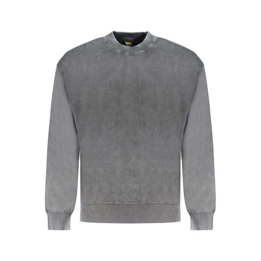Hugo Boss Black Cotton Sweater, long-sleeved crew neck with logo, made from regenerative cotton.