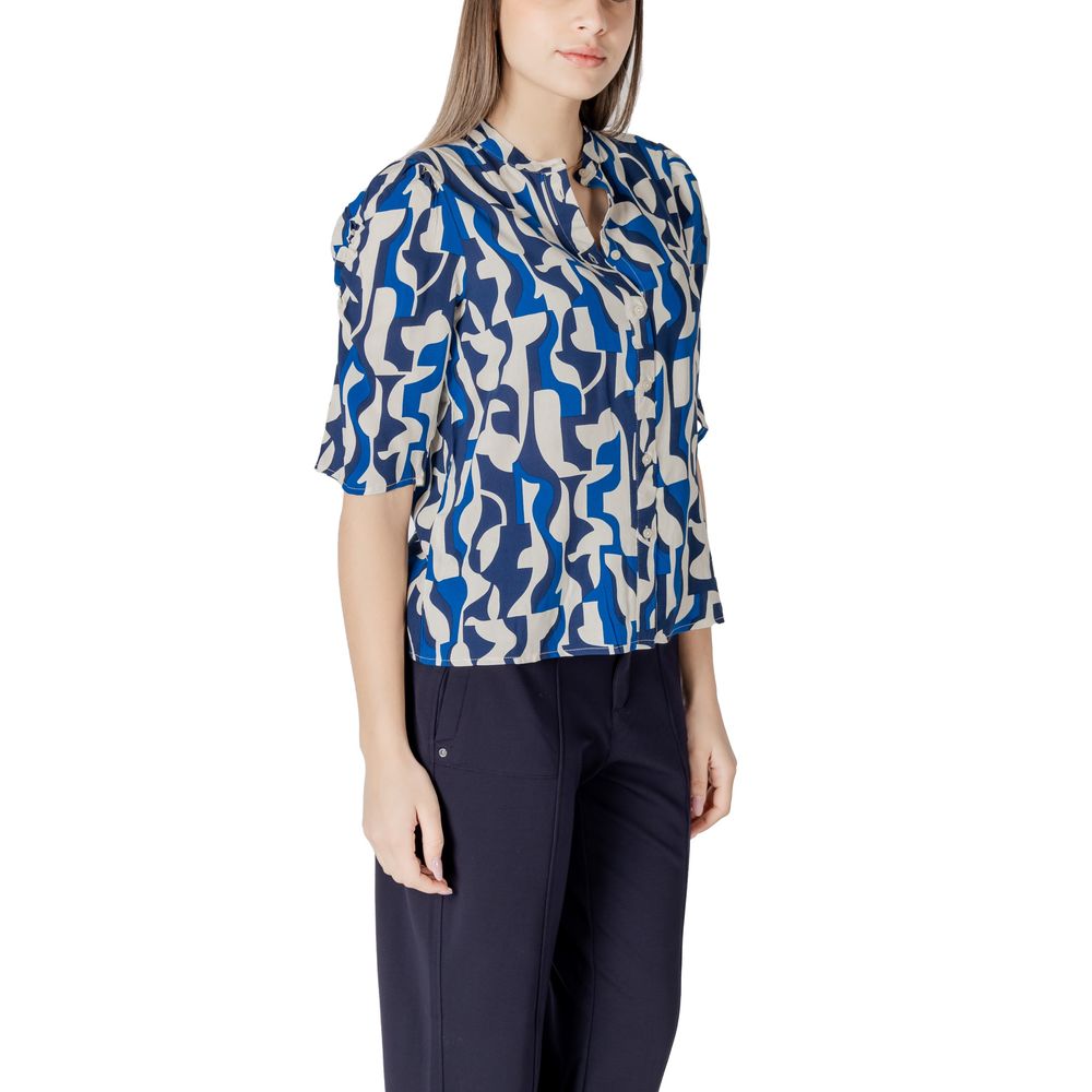 ICHI Blue Viscose Blouse