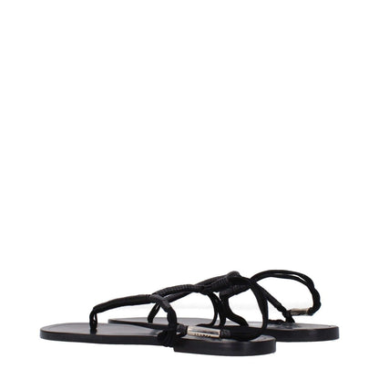 Isabel Marant Black Leather Flip-Flop Sandals