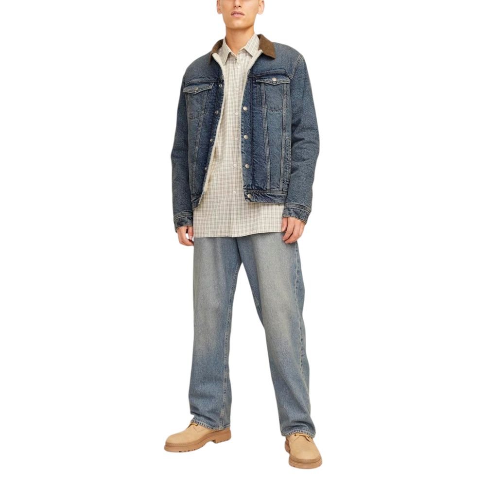 Jack Jones Blue Cotton Denim Jacket
