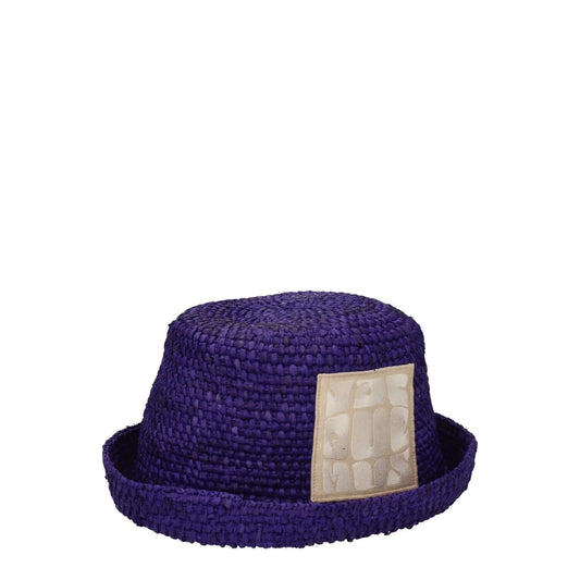 Jacquemus Purple Raffia Hat with front logo, made from 100% raffia in a casual style. MPN: 235AC4505046650.