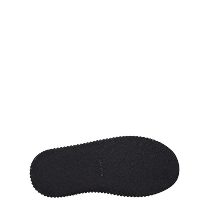 Sole view of Jil Sander Black Fabric Chunky Sneakers with rubber wedge heel and square toe design, showing textured black sole.