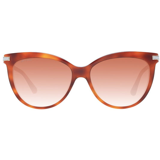 Jimmy Choo Brown Women Sunglass with gradient orange lenses and full-rim cat eye style, 100% UVA & UVB protection.