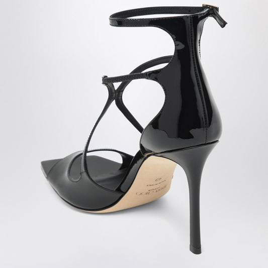 Jimmy Choo Azia 95 black patent leather sandals