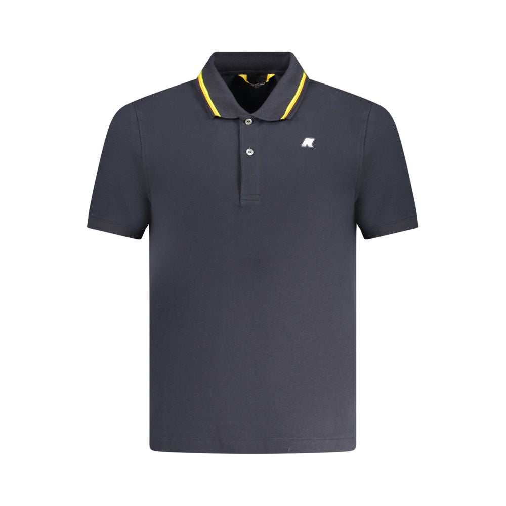 K-WAY Blue Cotton Polo Shirt with short sleeves, 2 buttons, contrasting details, and logo application.