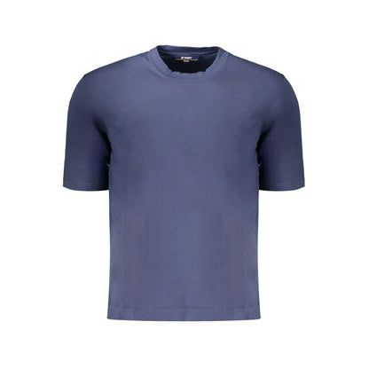 K-WAY Blue Cotton Sweater, short-sleeved T-shirt with crew neck and logo