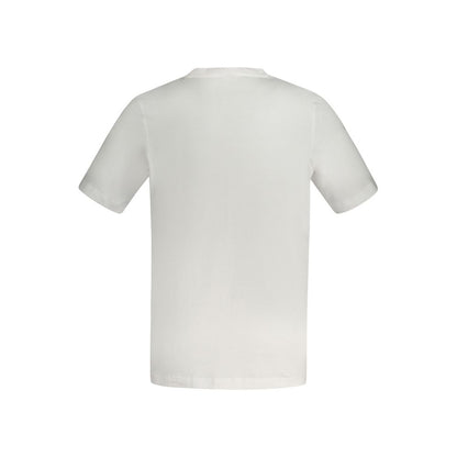 Kappa White Cotton Men T-Shirt with short sleeves and crew neck, featuring iconic Kappa logo on classic white cotton for casual style.
