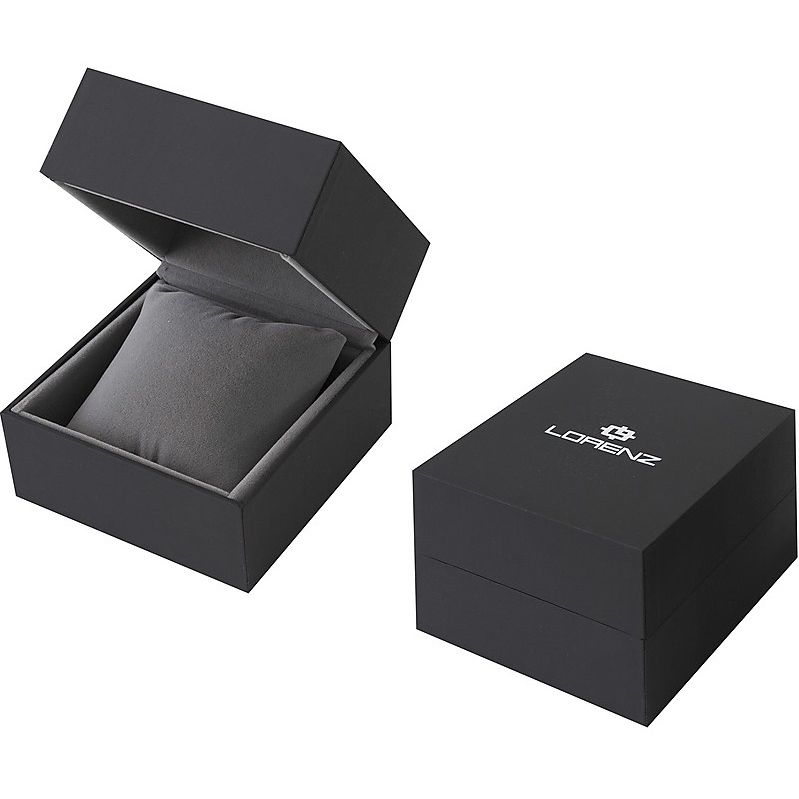 LORENZ MOD. 030253AA wristwatch packaging in black box with logo