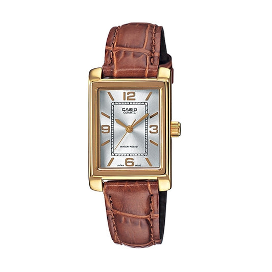 CASIO COLLECTION Mod. TANK. LEATHER - ARGENTEE LTP-1234PGL-7AEG