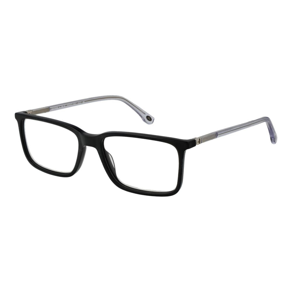 Land Rover Black Acetate Glasses (Frames), full-rim rectangular design with black acetate frame, ideal for men, includes branded case.