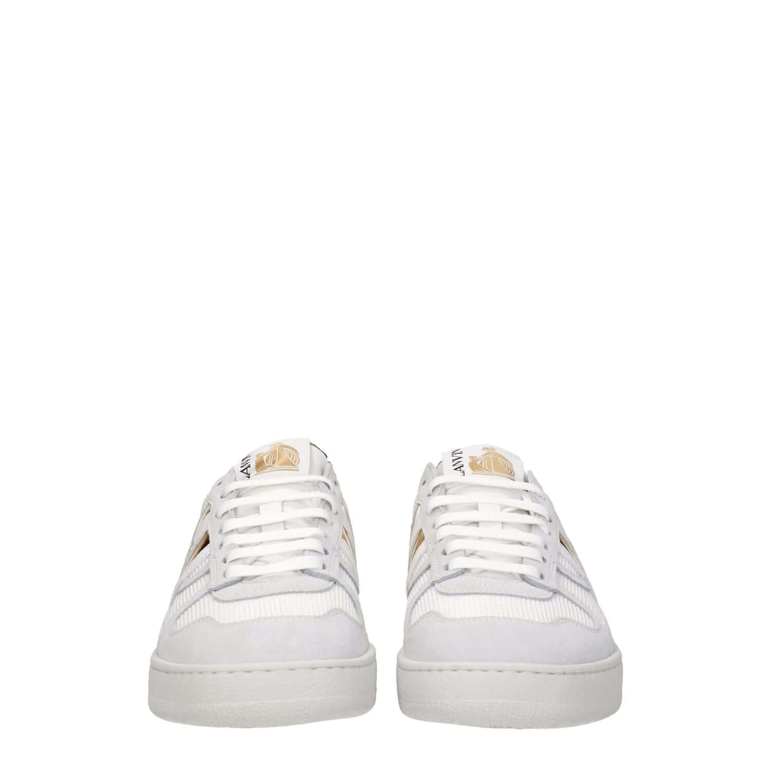 Lanvin White Fabric Low Top Sneakers