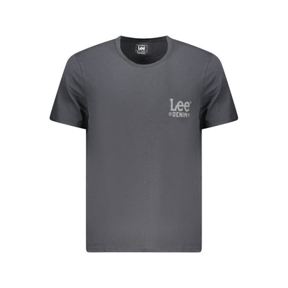 Lee Black Cotton Men T-Shirt with short sleeves and subtle logo detail, made from 100% cotton for breathable all-day comfort and style.