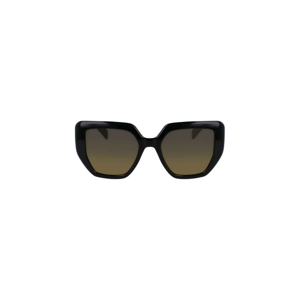 Liu Jo Black Bio Injected Women Sunglasses with yellow square lenses and eco-friendly design.