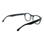 Lozza Black Unisex Glasses Frame, round full-rim design in black metal, size 48-21-140, with demo plastic lenses.