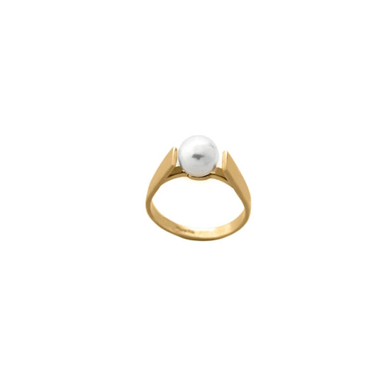 Gold ring with pearl by MAJORICA JEWELRY Mod. 00199.01.1.913.700.1, elegant design.