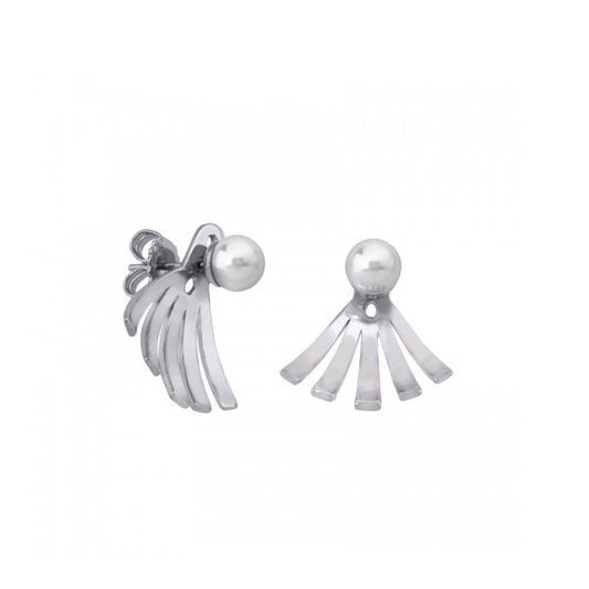 MAJORICA JEWELRY Mod. 15484.01.2.000.010.1 elegant silver-toned earrings with a unique design and pearl accents