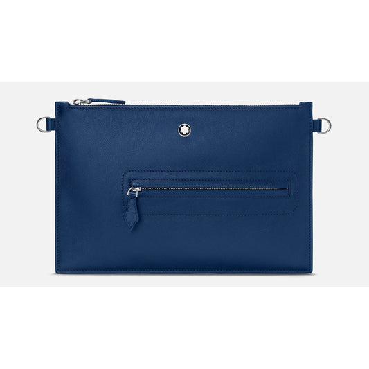 MONTBLANC LEATHER Mod. MEISTERSTUCK SELECTION SOFT lady's bag, blue leather with official packaging