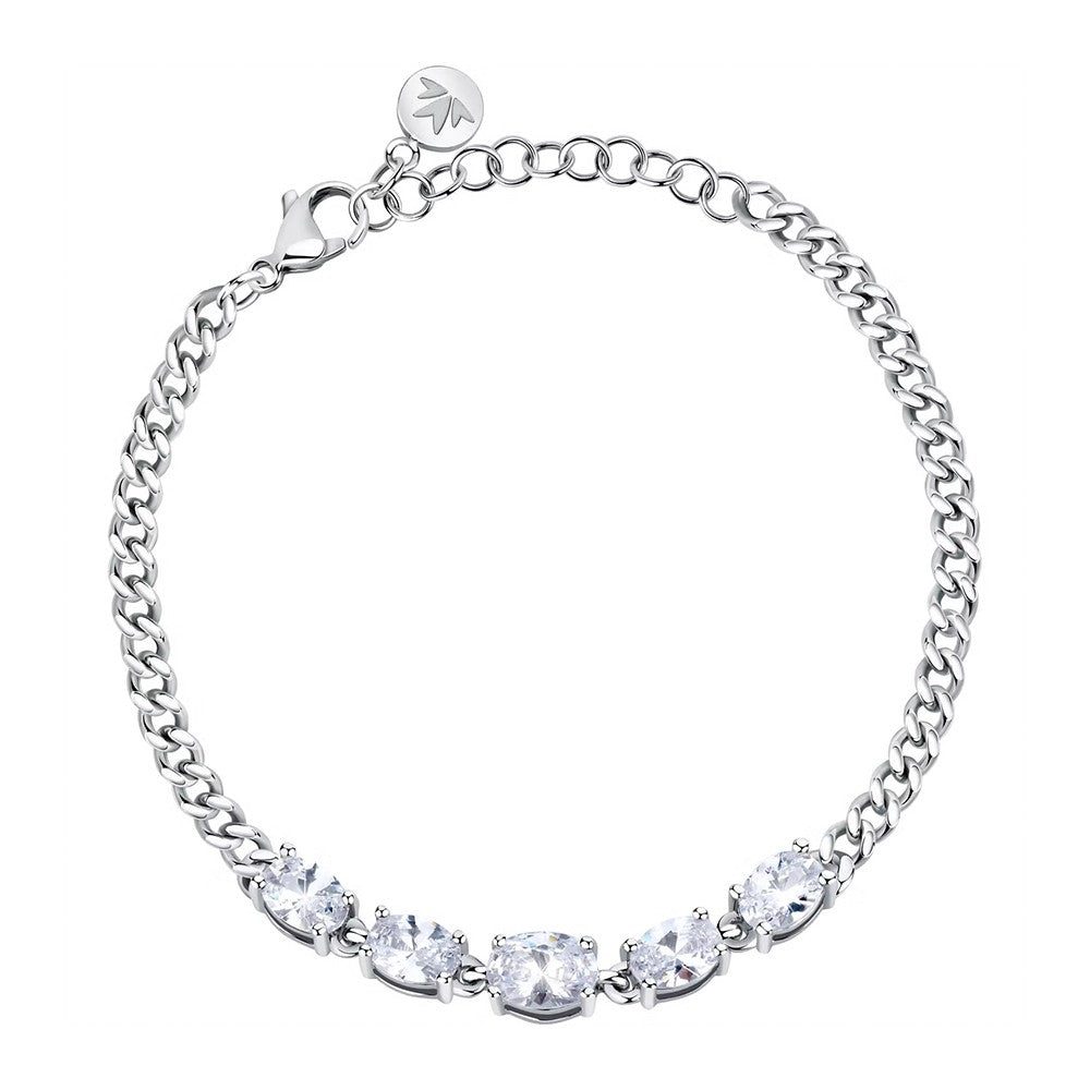 MORELLATO MOD. SAVY13 silver bracelet for women with sparkling stones, elegant silver jewelry for ladies.
