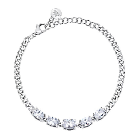 MORELLATO MOD. SAVY13 silver bracelet for women with sparkling stones, elegant silver jewelry for ladies.