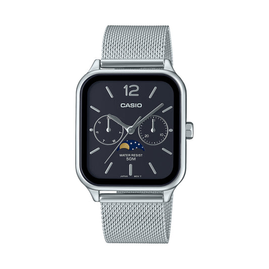 CASIO COLLECTION Mod. MOONPHASES - BLACK MESH MTP-M305M-1AVER