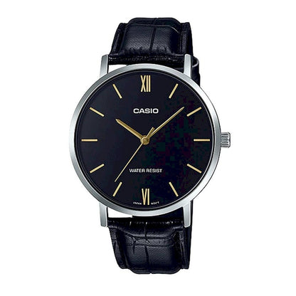 CASIO COLLECTION Mod. MINIMAL. LEATHER - BLACK CASIO COLLECTION & VINTAGE