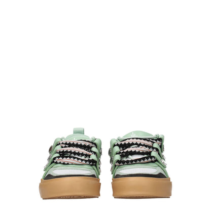 Marcelo Burlon Green Leather Low Top Sneakers