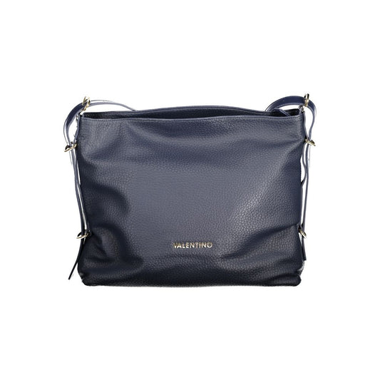 Mario Valentino Blue Polyethylene Handbag with adjustable shoulder handle and contrasting details