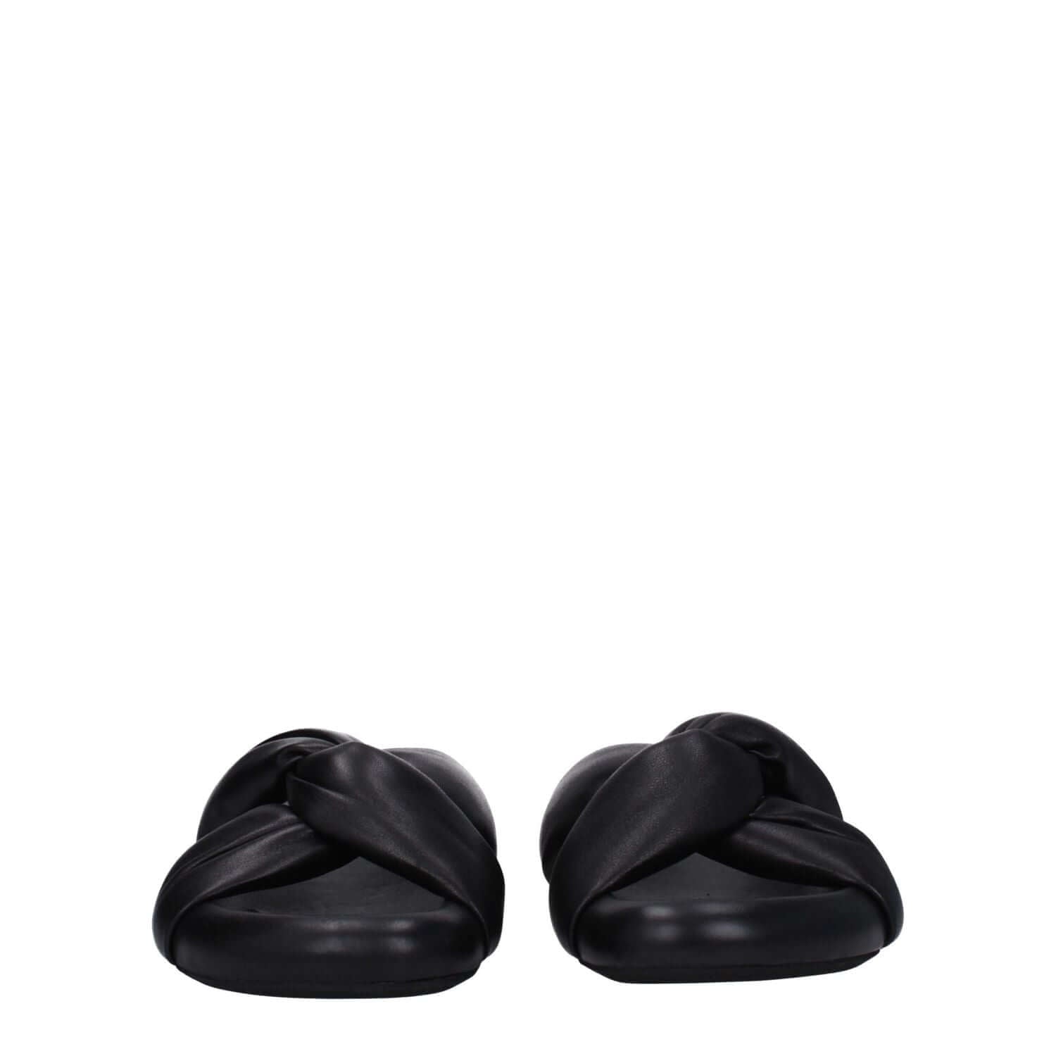 Marni Black Leather Slippers