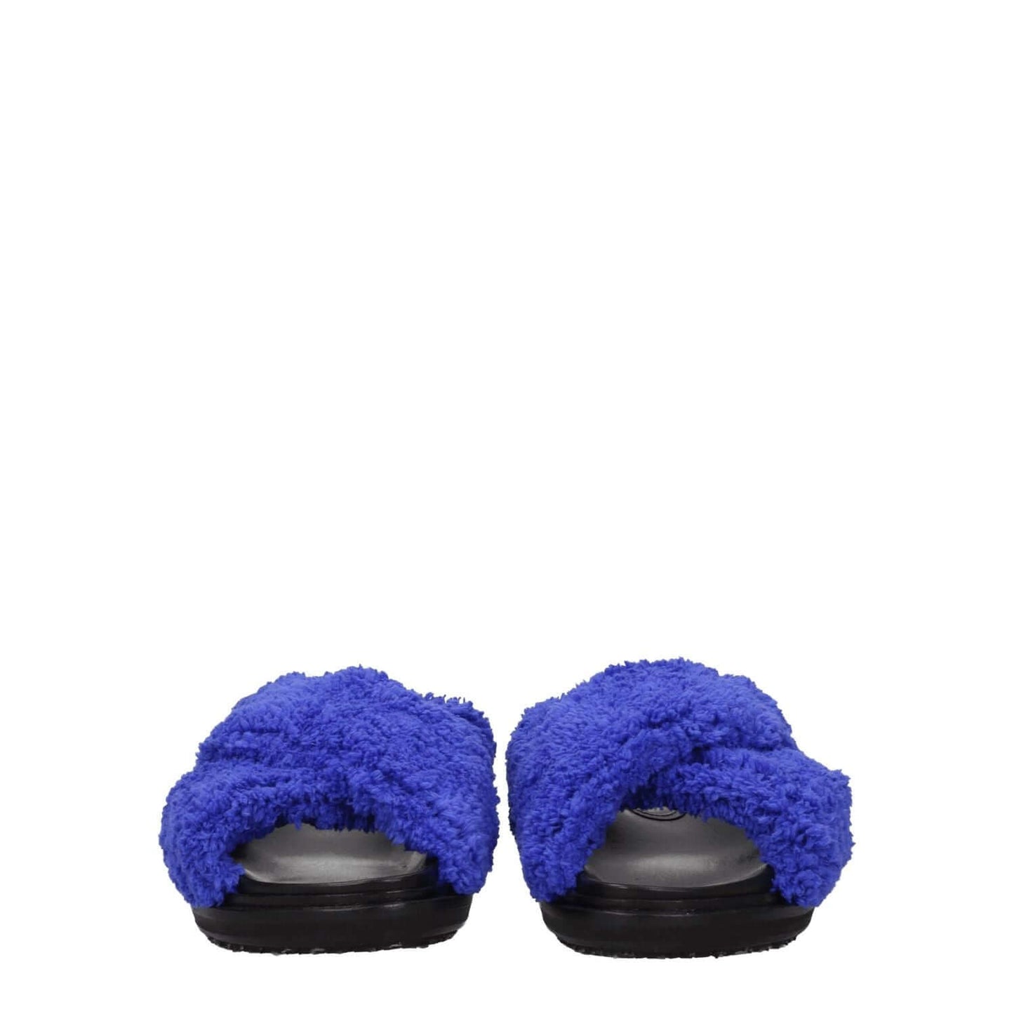 Marni Purple Fabric Slippers with open toe design, casual style, and rubber sole, featuring side logo and juniper accents.