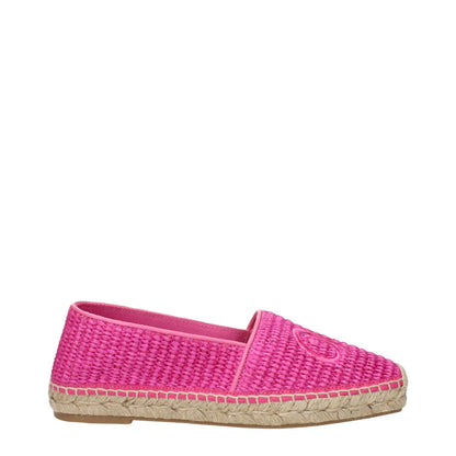 Max Mara Pink Fabric Espadrilles in fuchsia with front logo detailing, style code F84145, MPN 24155210956022, woven design.