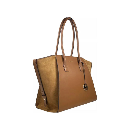 Michael Kors Michael Kors Avril XL Suede Leather Top Zip Satchel Bag Luggage Brown 81598 1728,67346104480,Bags,Michael Kors,New with tags,Satchel Bags - Women - Bags,Women - Bags