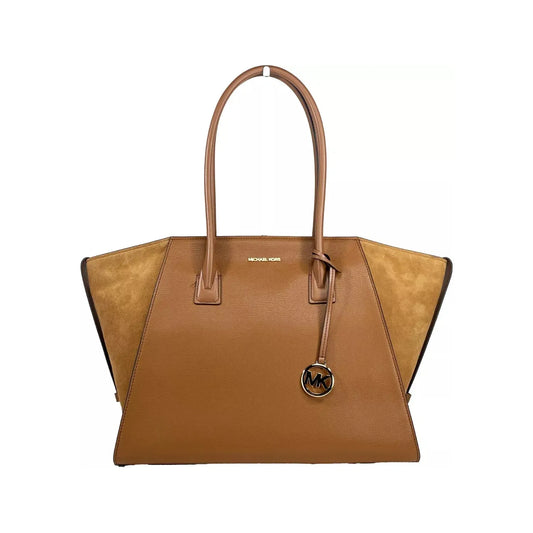 Michael Kors Michael Kors Avril XL Suede Leather Top Zip Satchel Bag Luggage Brown 81598 1728,67346104480,Bags,Michael Kors,New with tags,Satchel Bags - Women - Bags,Women - Bags