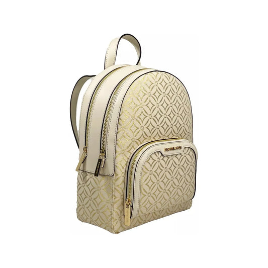 Michael Kors Michael Kors Jaycee Medium Zip Pocket Backpack Bag Cream Gold 83691 1728,67346104480,Backpacks - Women - Bags,Michael Kors,New with tags