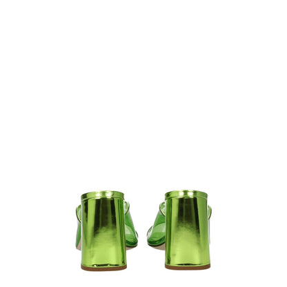 Miu Miu Green Plexiglass Platform Sandals