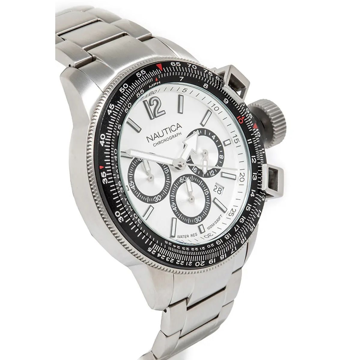 NAUTICA Mod. NAPBFCF04 gent's multifunction quartz analog watch, 10 ATM water resistance, 47 mm case, mineral dial, official box packaging.