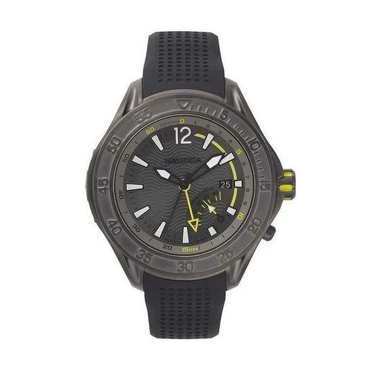 NAUTICA Mod. NAPBRW003 Quartz Analog Gent's Watch with Black Strap and Calendar, 44mm Case, Water Resistant 20 ATM.