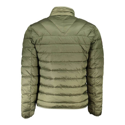 Back view of Napapijri Green Polyamide Men Jacket showcasing quilted design.