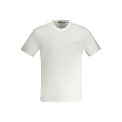 Napapijri White Cotton T-Shirt with logo, 100% organic cotton, short sleeve, crew neck, regular fit.