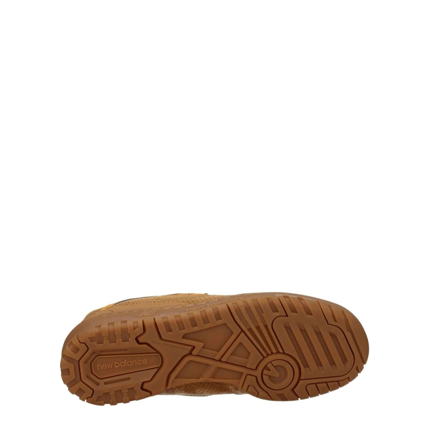 Sole view of New Balance Brown Leather Sneakers in Arizona Brown with rubber sole, product code F77832, MPN UBB550WEA.