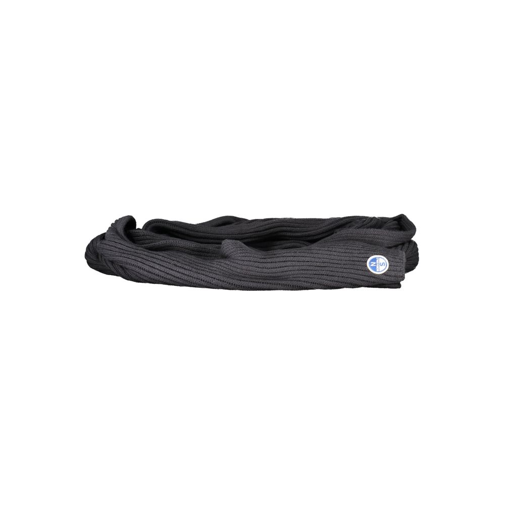 North Sails Black Cotton Scarf, 30x190 cm with logo application