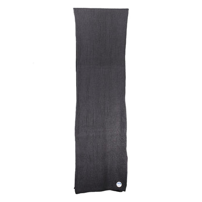 North Sails Black Cotton Scarf 30x190 cm with logo applique, stylish and versatile for any season.