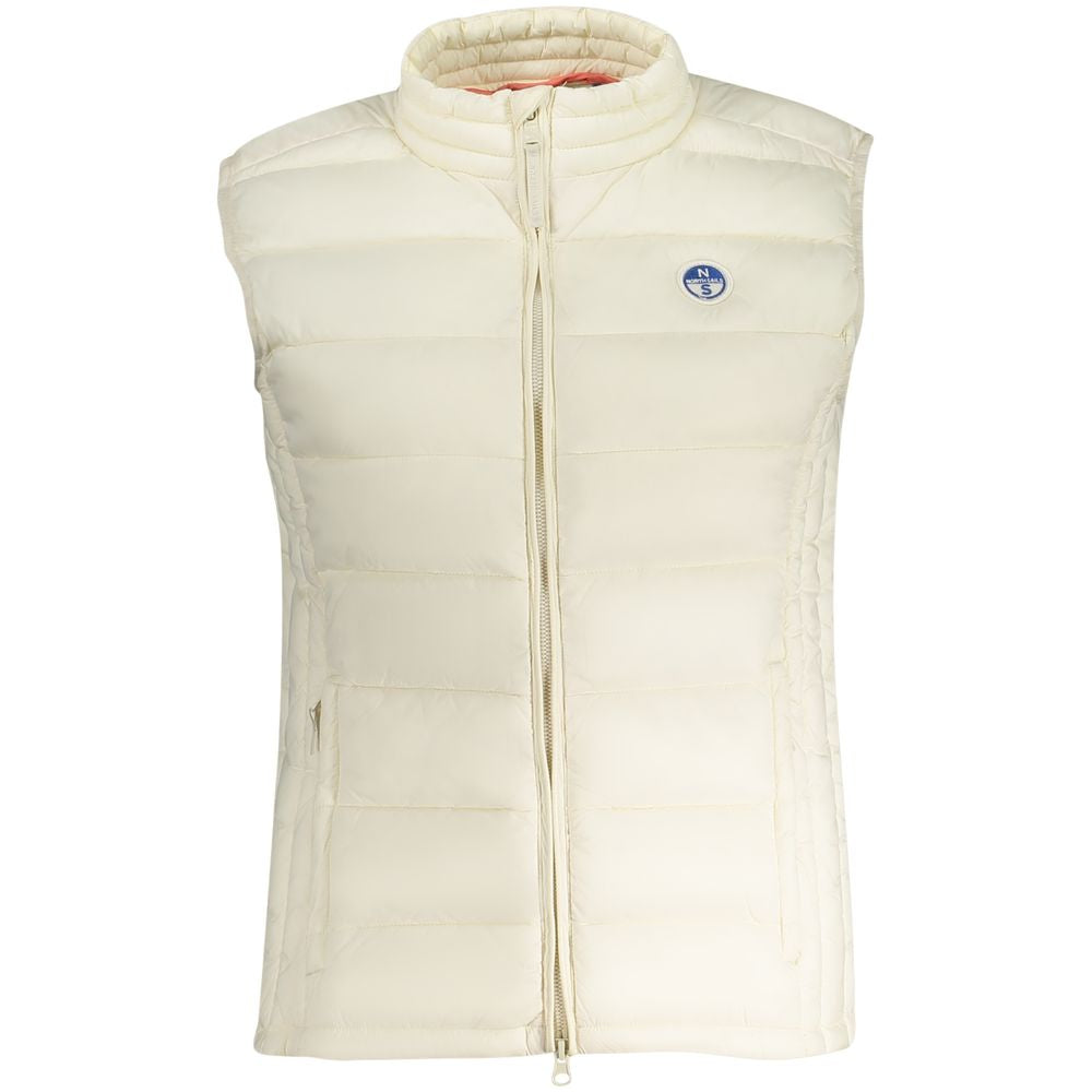 North Sails White Polyamide Women Jacket with zip closure and logo
